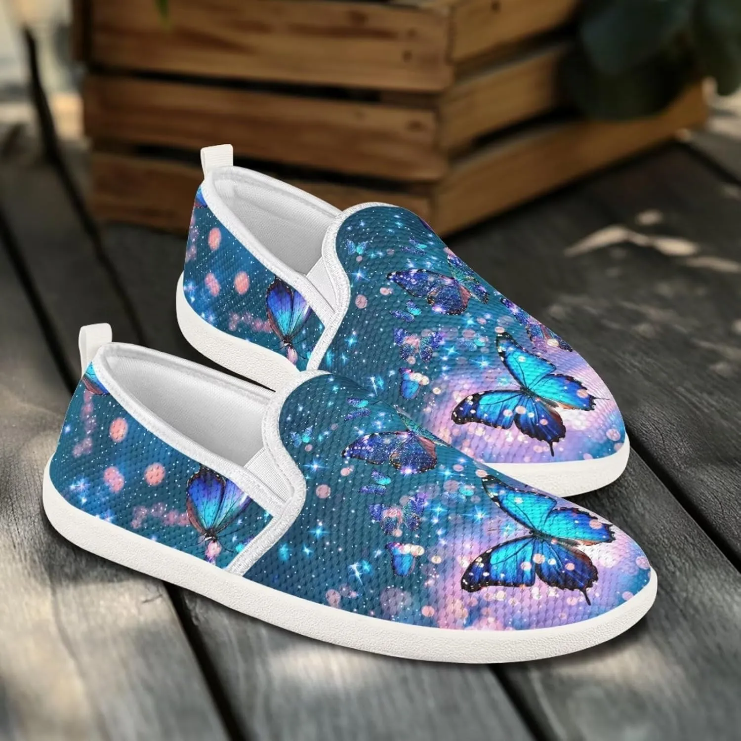 UNICEU Slip On Sneakers for Women Mesh Running Shoes with Anti Slip Rubber Sole,Lightweight Flat Loafers Casual Walking Shoes