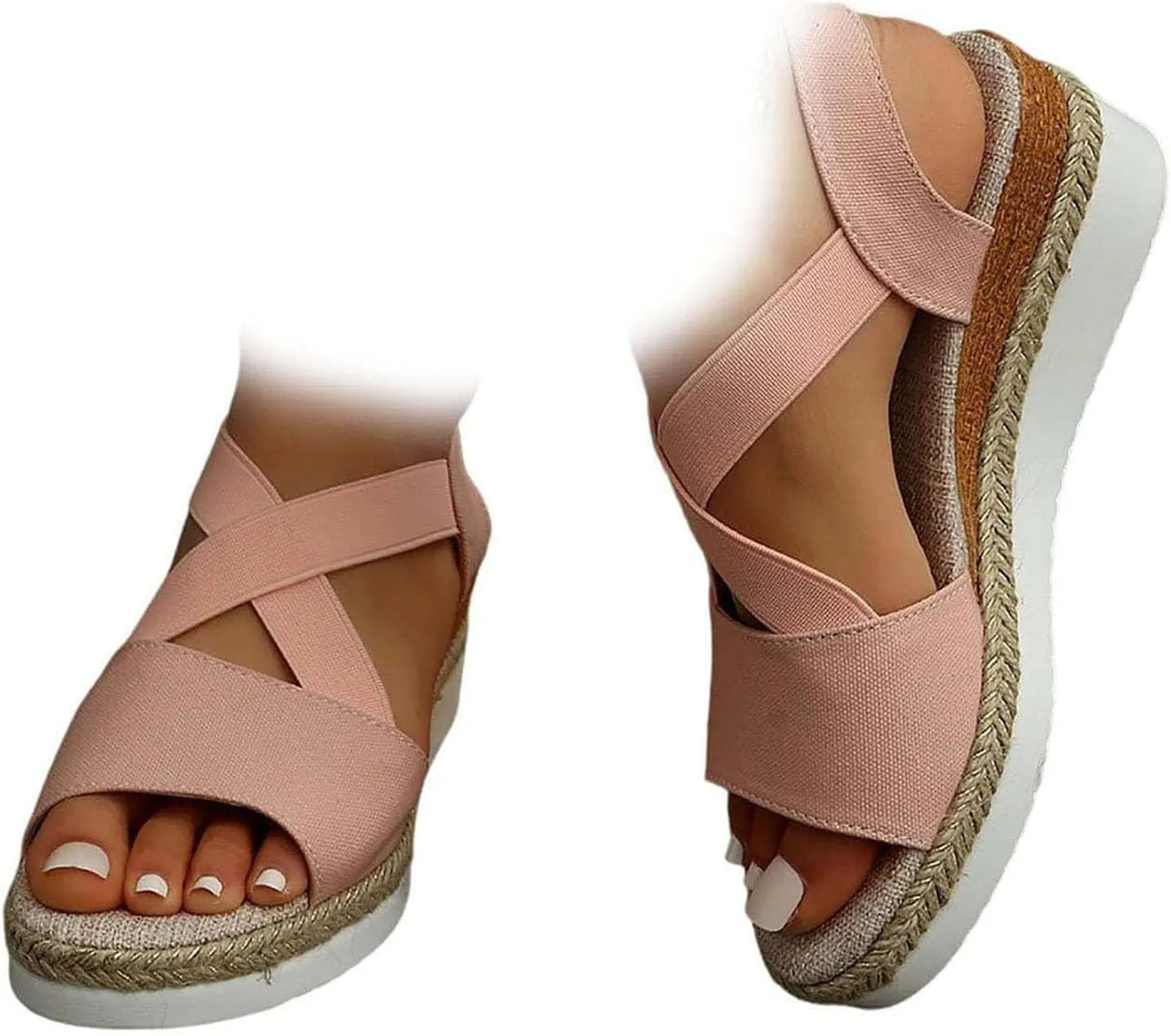 Vianys Women's Comfy Wedge Heel Sandals, Orthopedic Sandals Summer Flat Wedge Heel Fish Mouth Casual