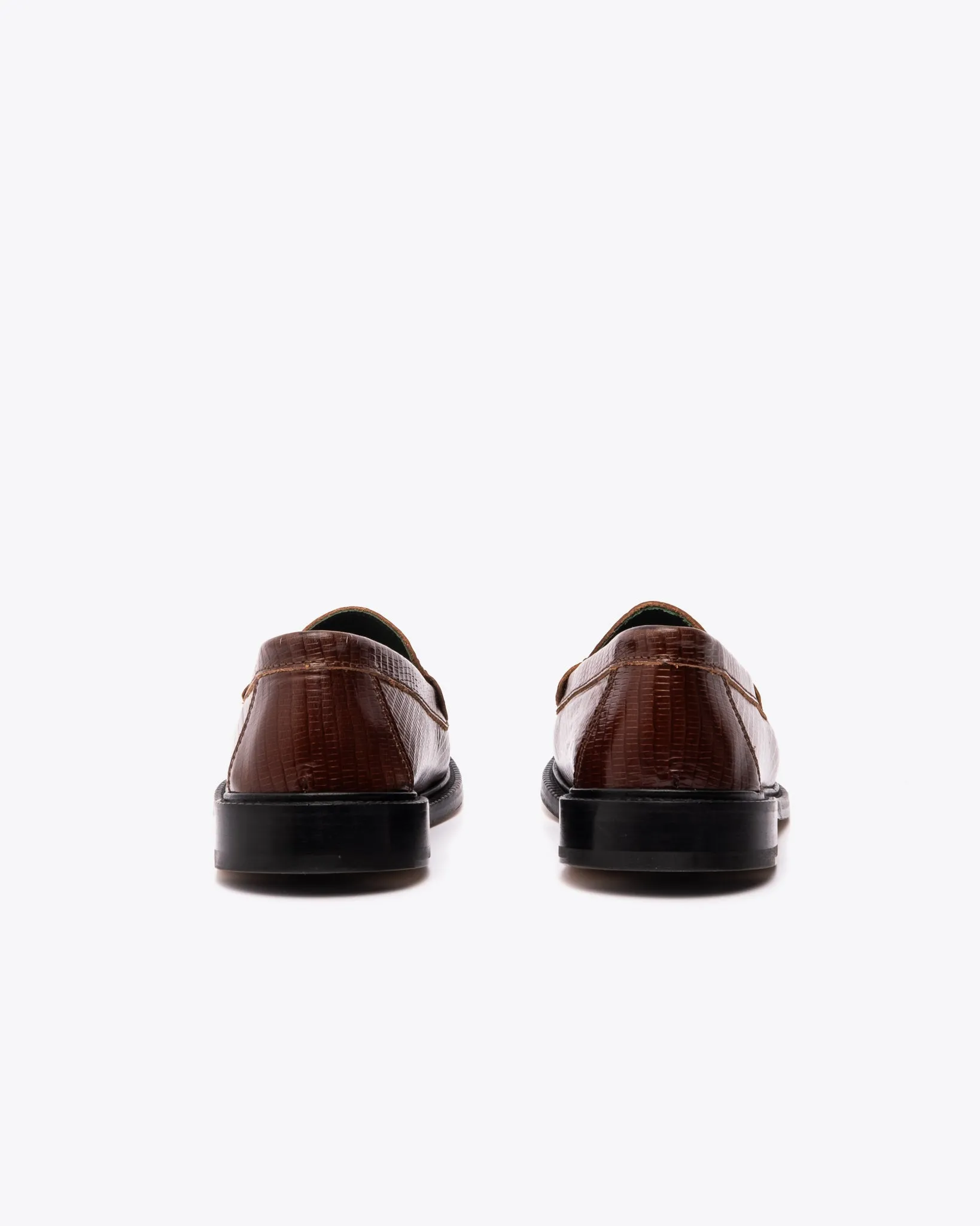 Vinny's Yardee Mocassin Loafer Lizard Pattern Brown