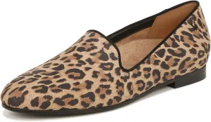 Vionic Womens North Willa Comfort Flats- Supportive Walking Shoes for Heel Pain, Plantar Fasciitis with an Arch Support Brown Leopard Leather 8 Medium
