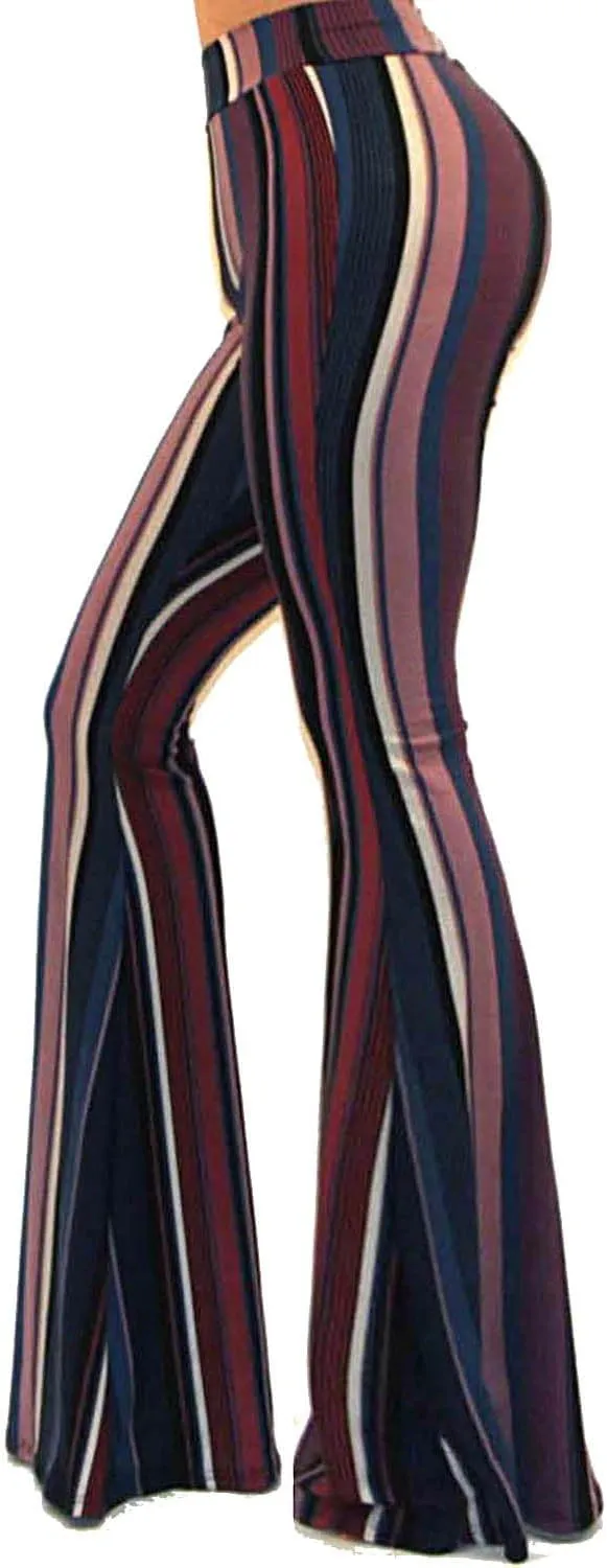 Vivicastle Women's USA Lightweight Boho Comfy Stretchy Bell Bottom Flare Pants
