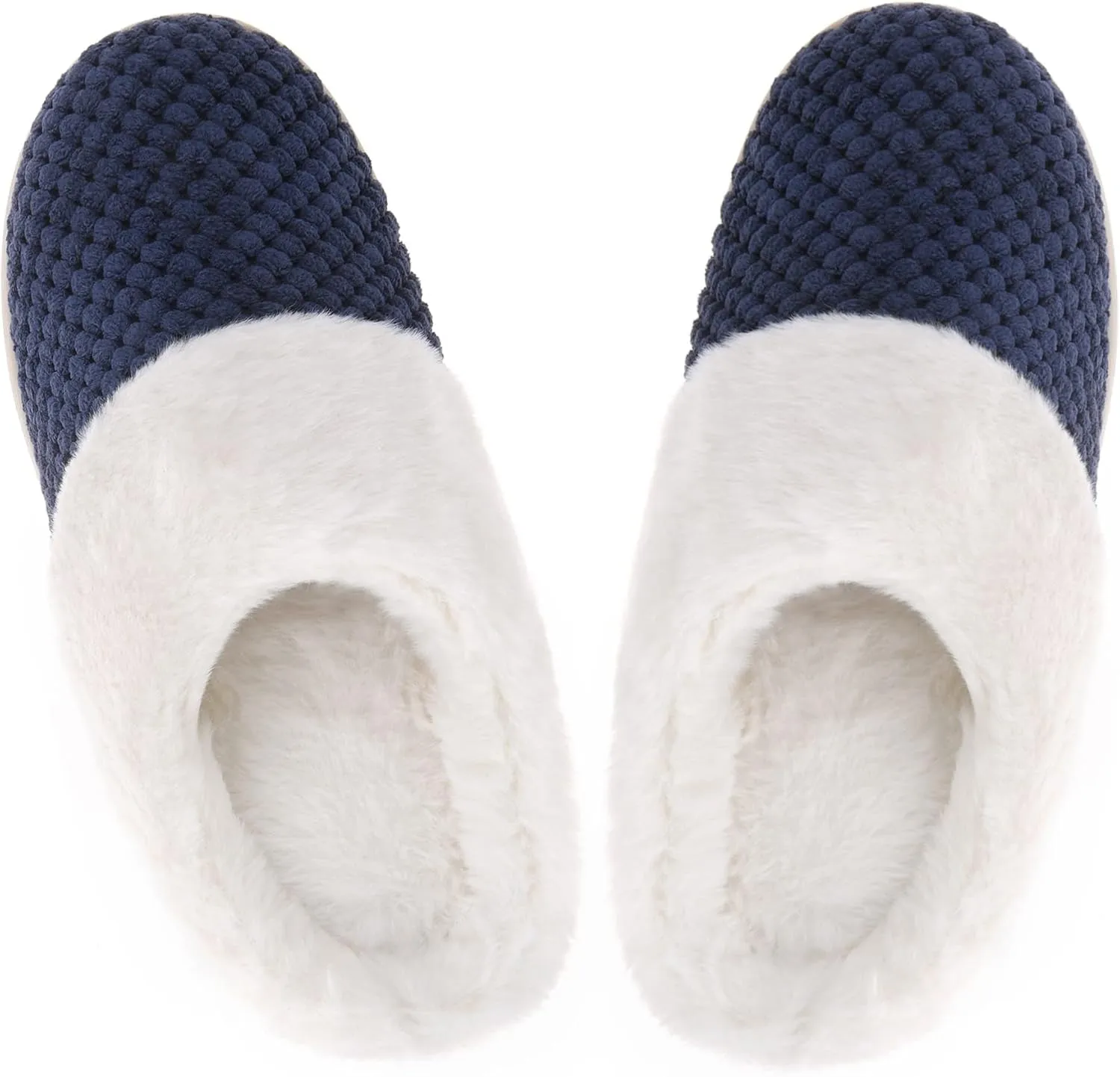 VONMAY Women's Slip on Fuzzy House Slippers Comfy Coral Velvet, Plush Faux Fur Soft Bedroom Shoes with Memory Foam