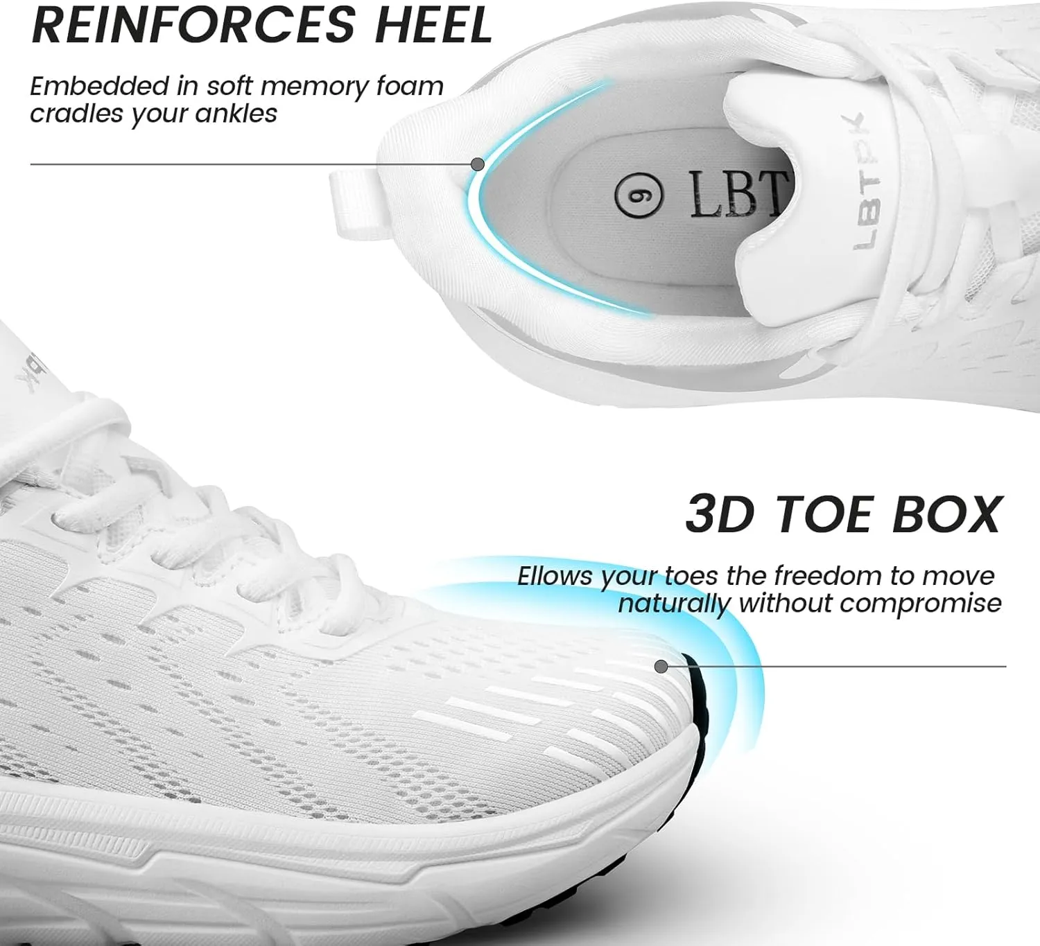 Walking Shoes for Women- Lightweight, Slip On, Breathable Sneakers for Running, Walking, Jogging, Gym