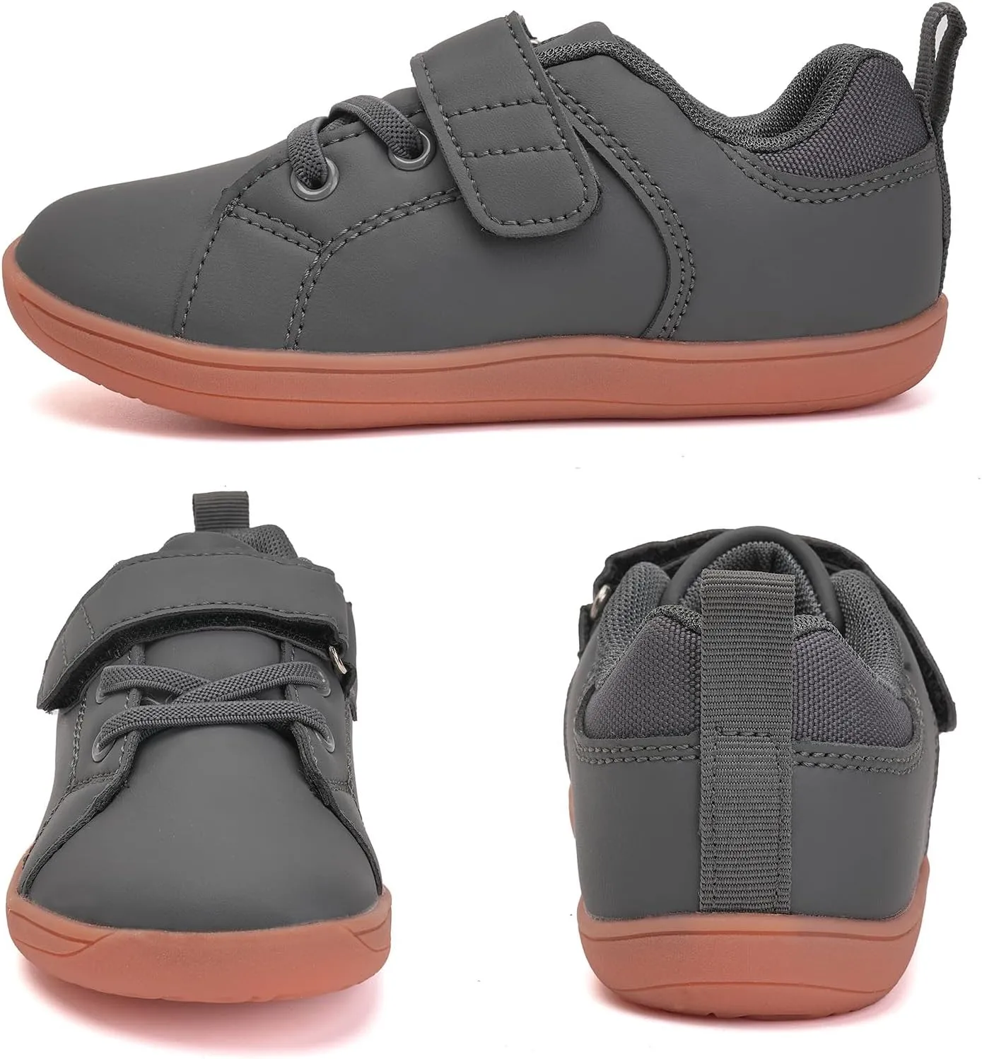 WateLves Toddler Little Kid Wide Barefoot The First Walking Shoes Girls Boys Leather Uniform Dress Shoes Lightweight Splay Naturally Minimalist Sneakers