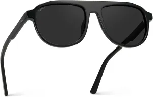 WearMe Pro Bold Retro Polarized Aviator Sunglasses | Geometric Flat Top Frame Design, Gradient Lenses