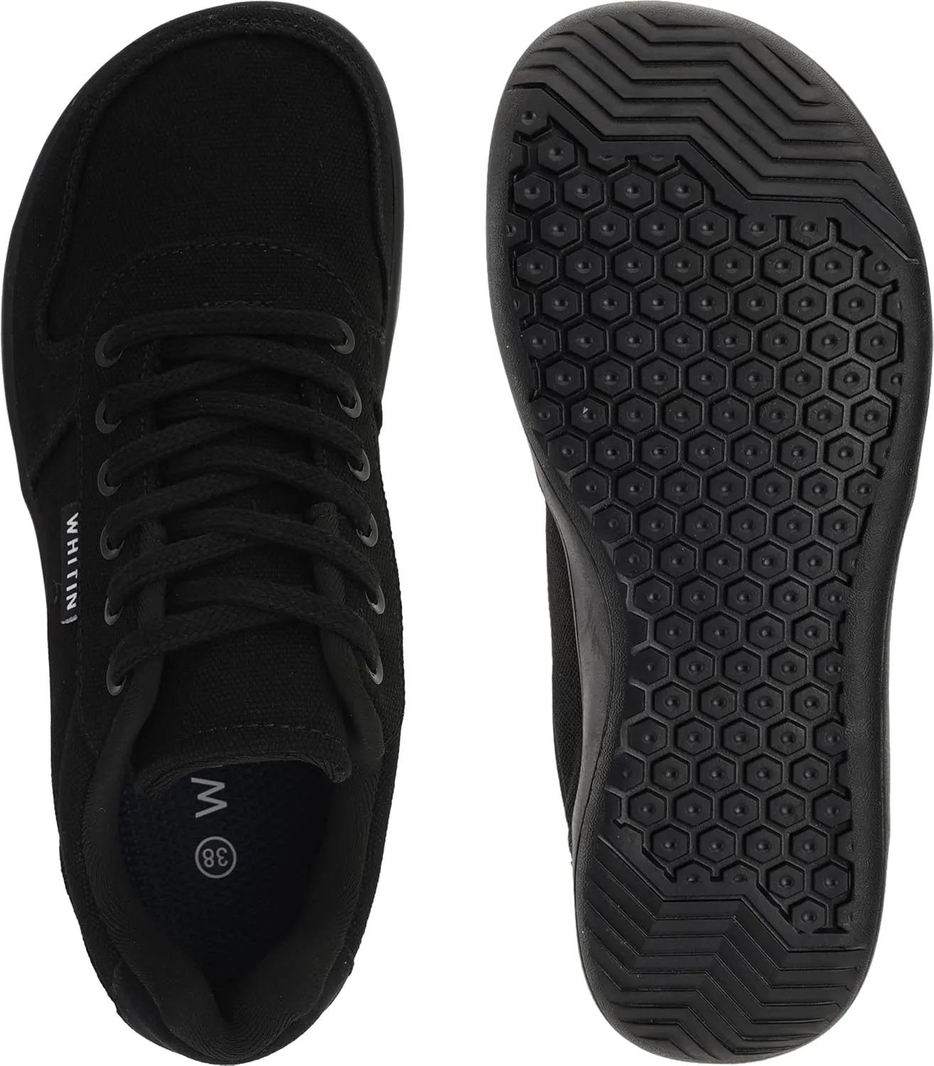 WHITIN Wide Toe Box Barefoot Sneakers for Women | Lightweight Canvas Minimalist Shoes