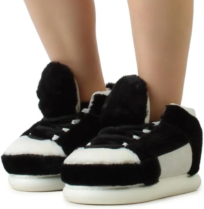 Wild Diva Slippy-01 Women's Lace Up Fur Detail Closed Toe Sneaker Slippers