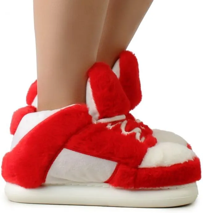 Wild Diva Slippy-01 Women's Lace Up Fur Detail Closed Toe Sneaker Slippers