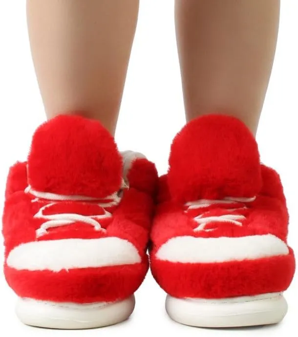 Wild Diva Slippy-01 Women's Lace Up Fur Detail Closed Toe Sneaker Slippers