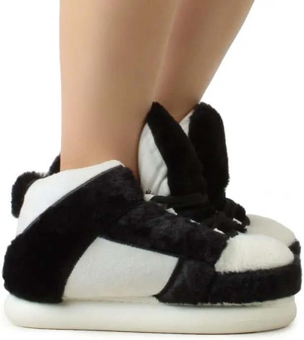 Wild Diva Slippy-01 Women's Lace Up Fur Detail Closed Toe Sneaker Slippers