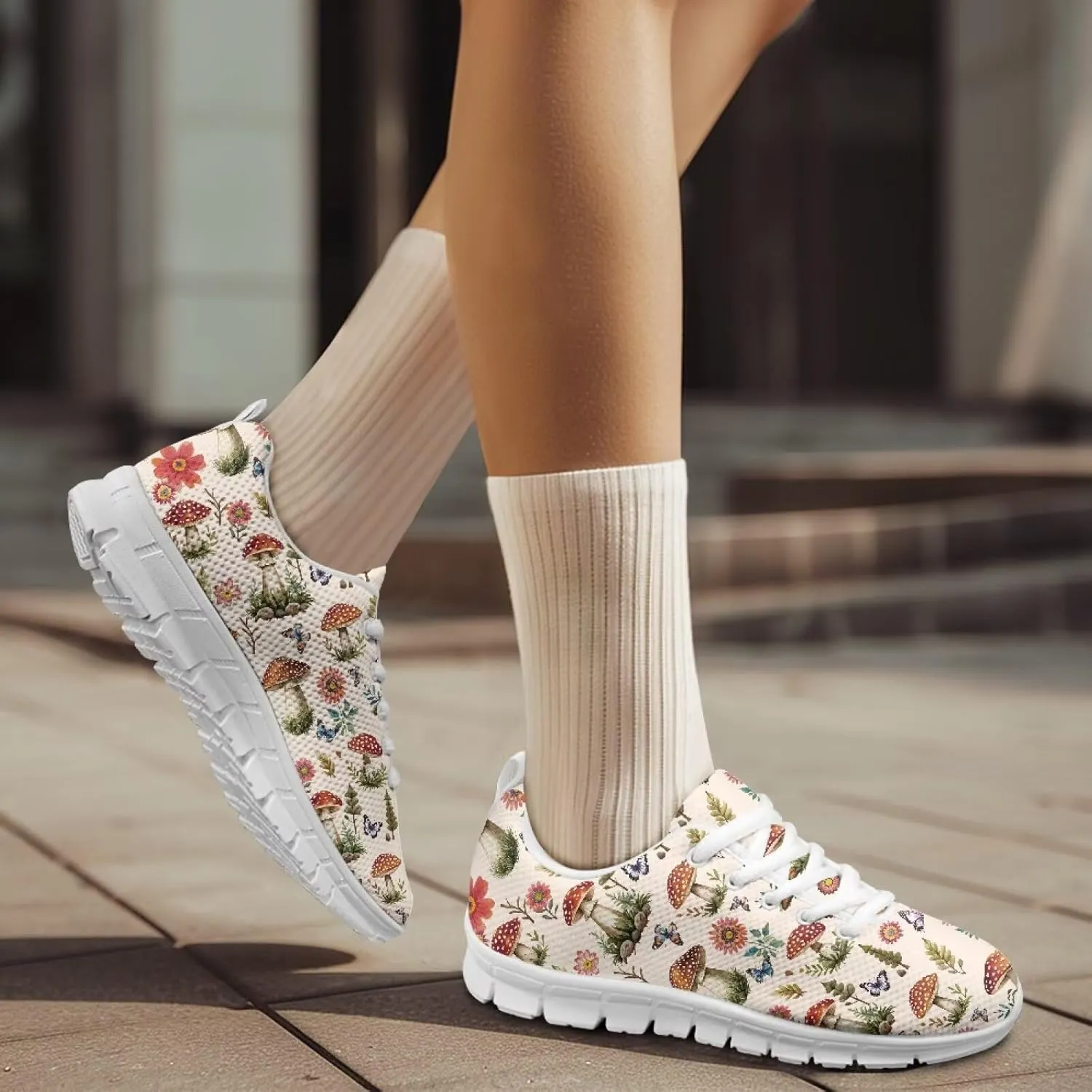 Women Athletic Walking Shoes Lace Up Lightweight Casual Running Shoes Sneaker Gym Travel