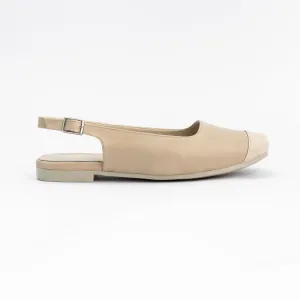 Women Beige Round Flat Sandal