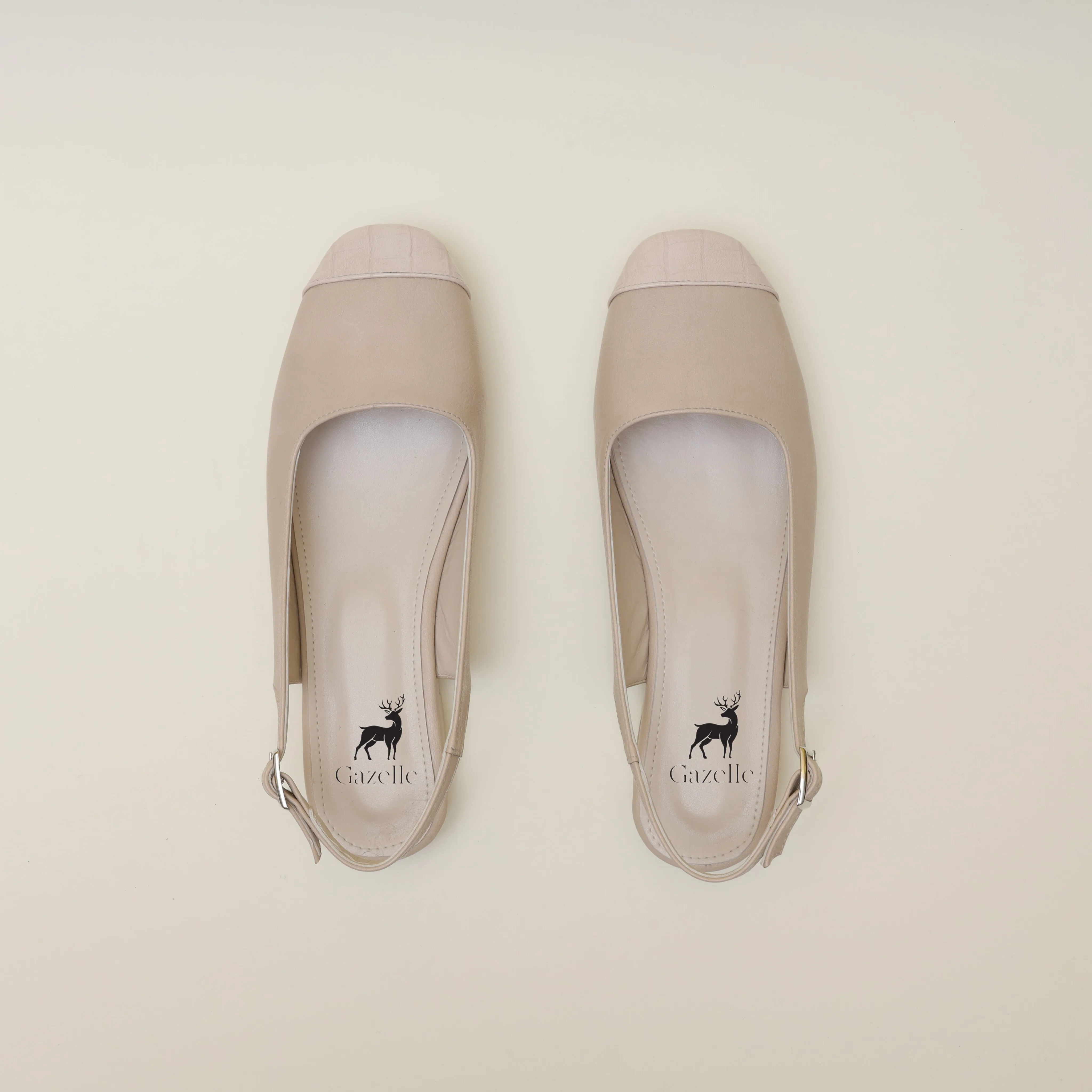 Women Beige Round Flat Sandal