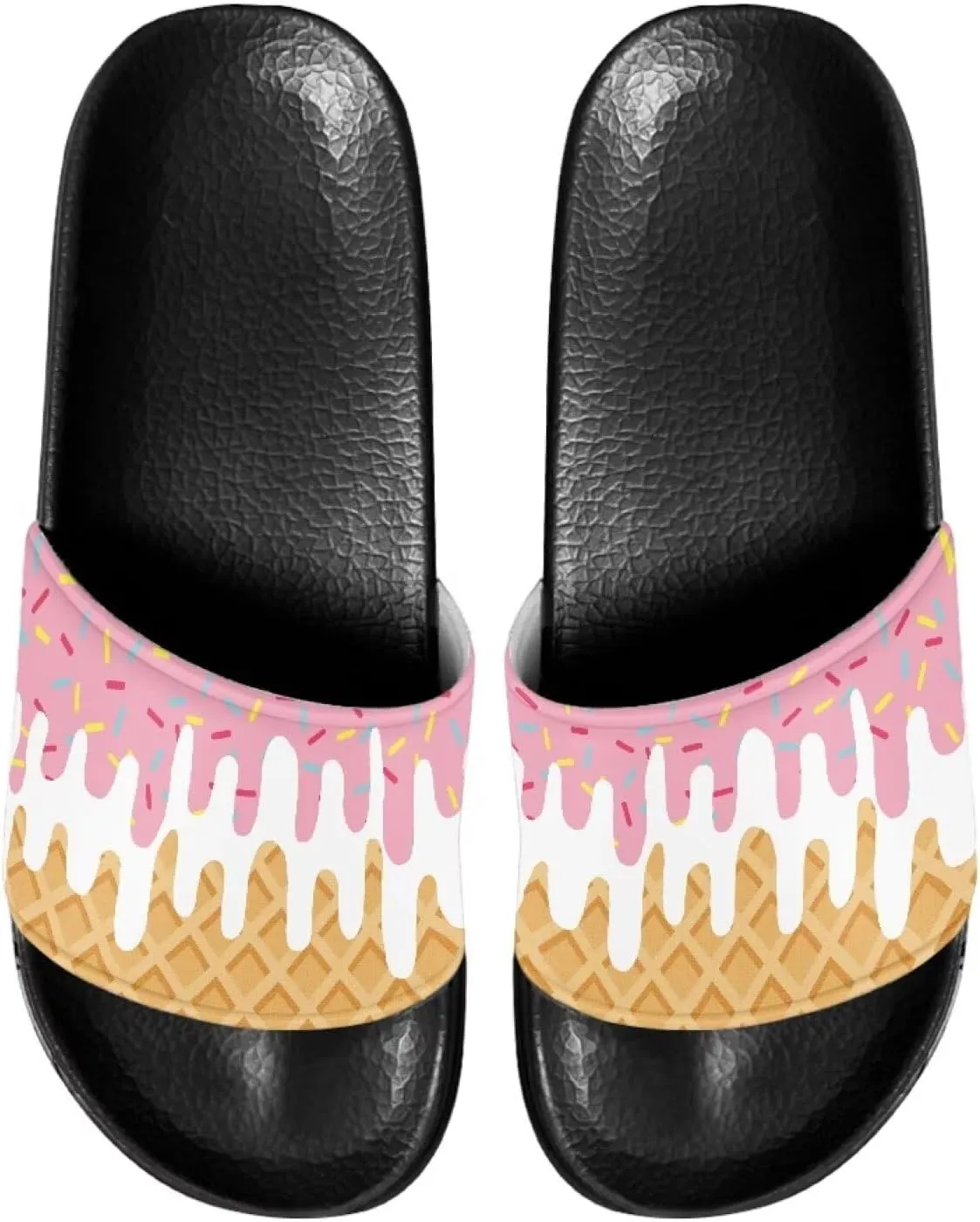 Women Casual Non-slip Slide Sandals, Open Toe House Sole Slipper Comfy Flat Slides Slipper for Bathroom Beach