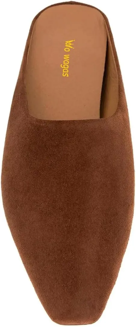 Women Mules Low Wedges Heels Slipper Squared Toe Slip On Shoes Indoor Party Daily Size 4-16 US