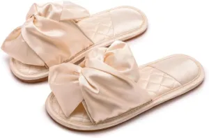 Women's Bride Slippers Satin Bride Bridesmaid Slides No Slip Breathable For Wedding Party Spa Home Indoor Outdoor Use