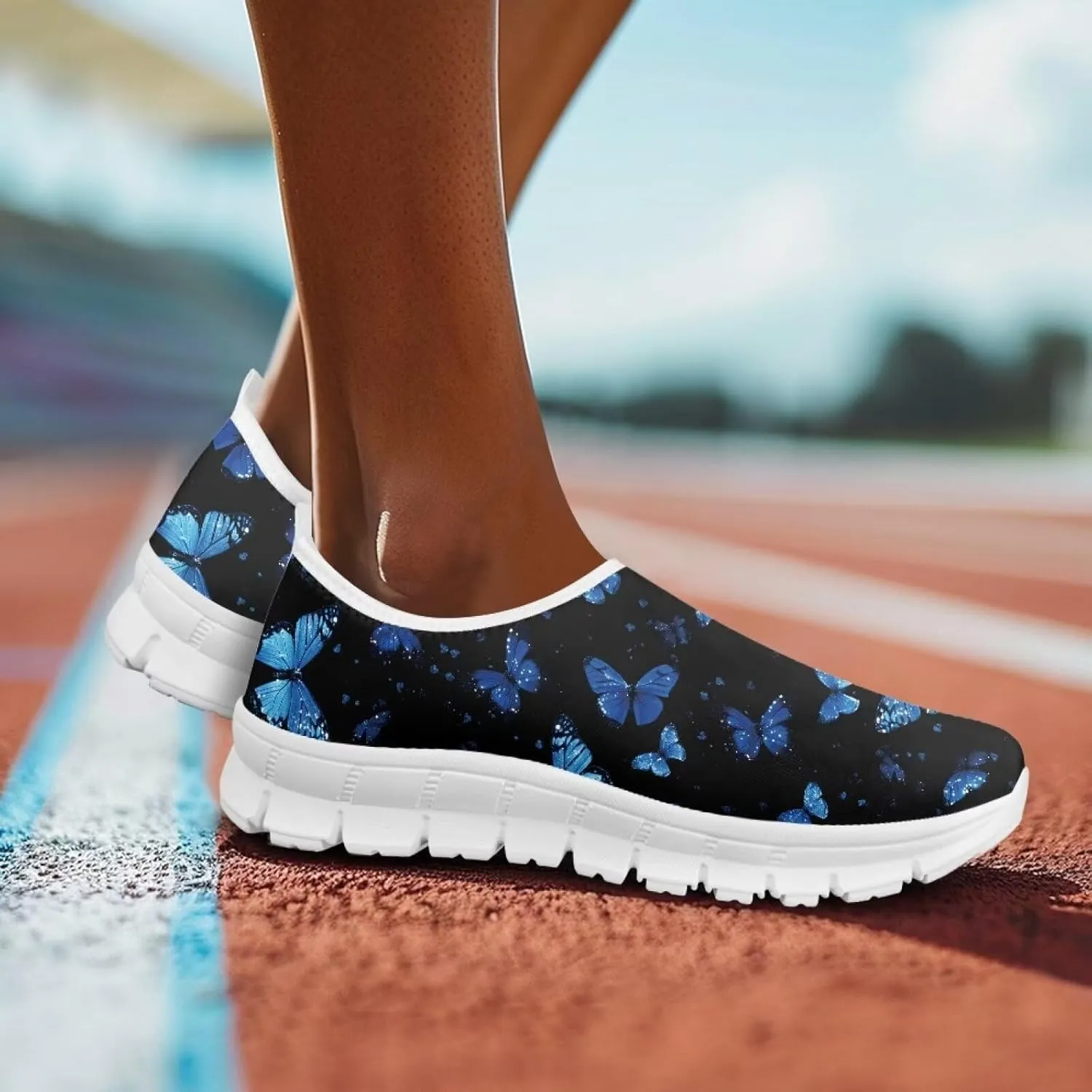 Women's Butterfly Sneaker Casual Soft Slip On Low Top Lightweight Non-Slip Running Sneaker for Women US 5.5-11.5