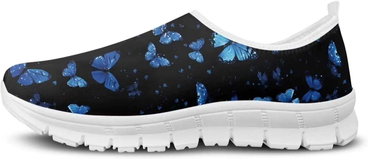 Women's Butterfly Sneaker Casual Soft Slip On Low Top Lightweight Non-Slip Running Sneaker for Women US 5.5-11.5
