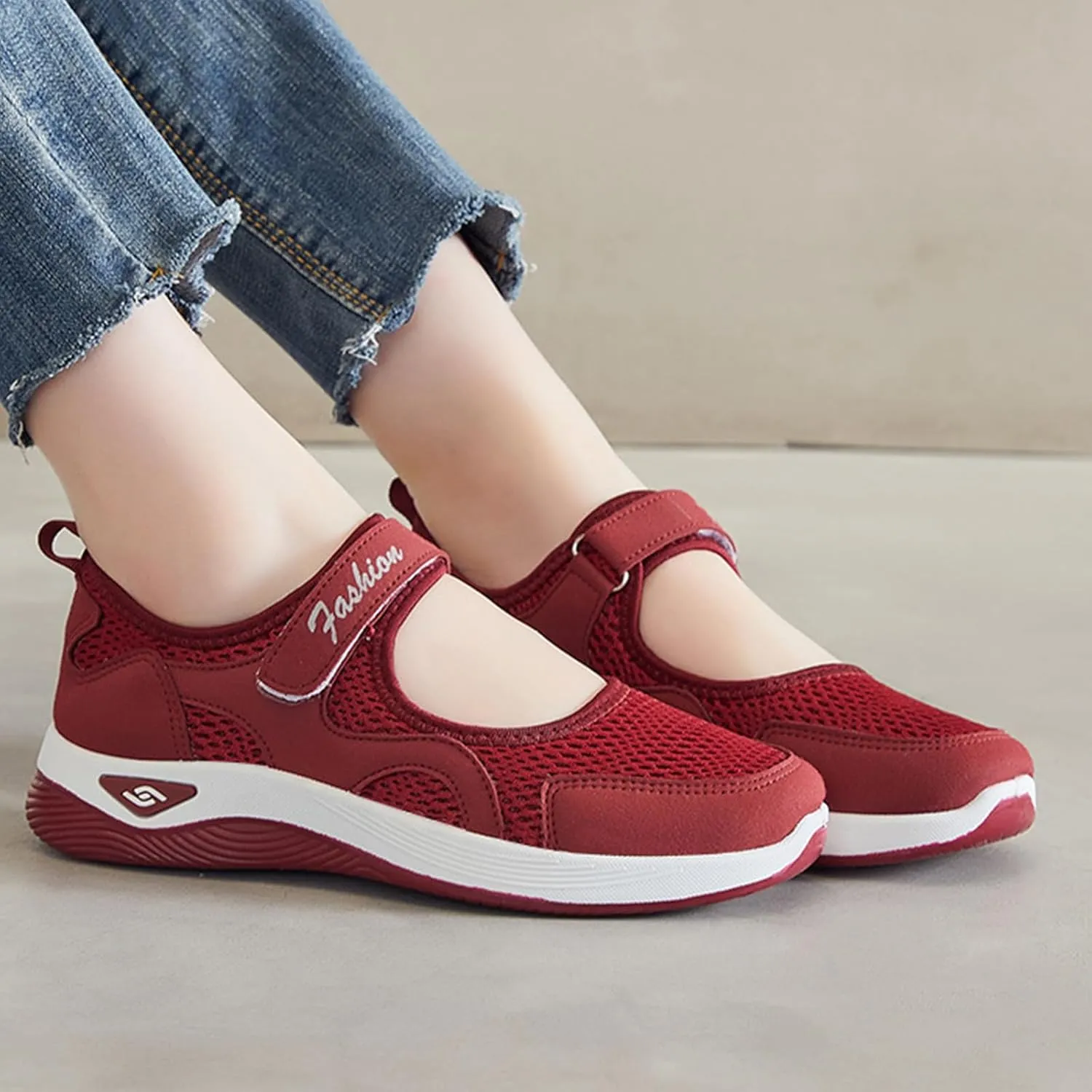 Women's Comfortable Working Nurse Shoes Wide Toe Diabetic Shoe Non Slip Adjustable Breathable Walking Shoes Athletic Health Buffer Fitness Nursing Orthotic Sneakers