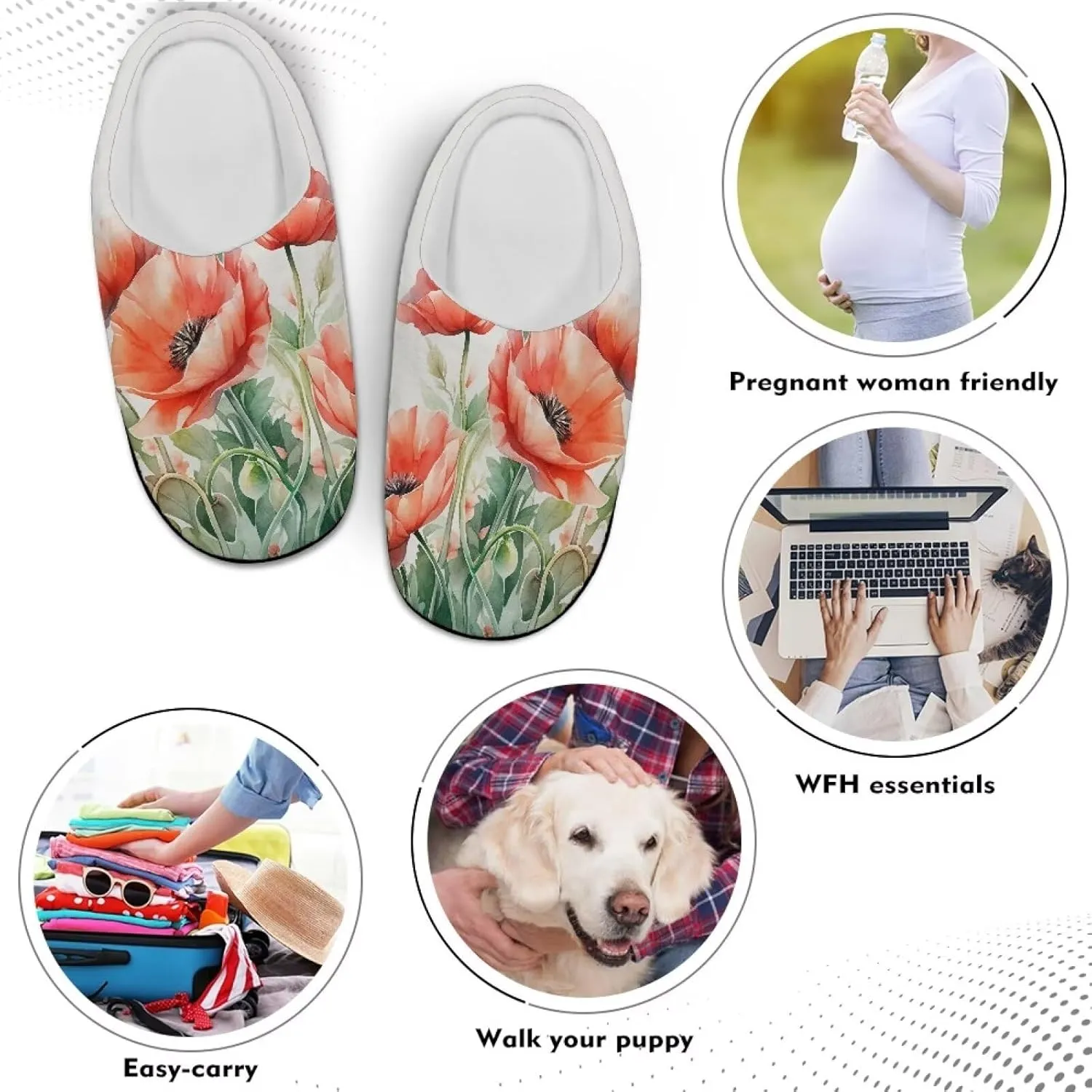 Women's Cotton Slipper Warm Cozy Breathable Fuzzy Winter Slipper Furry Non-Slip Plush House Slipper for Women US 4-12