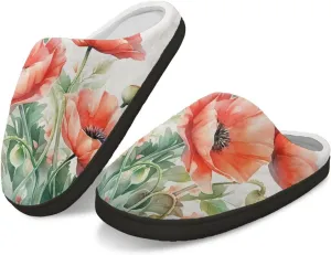 Women's Cotton Slipper Warm Cozy Breathable Fuzzy Winter Slipper Furry Non-Slip Plush House Slipper for Women US 4-12