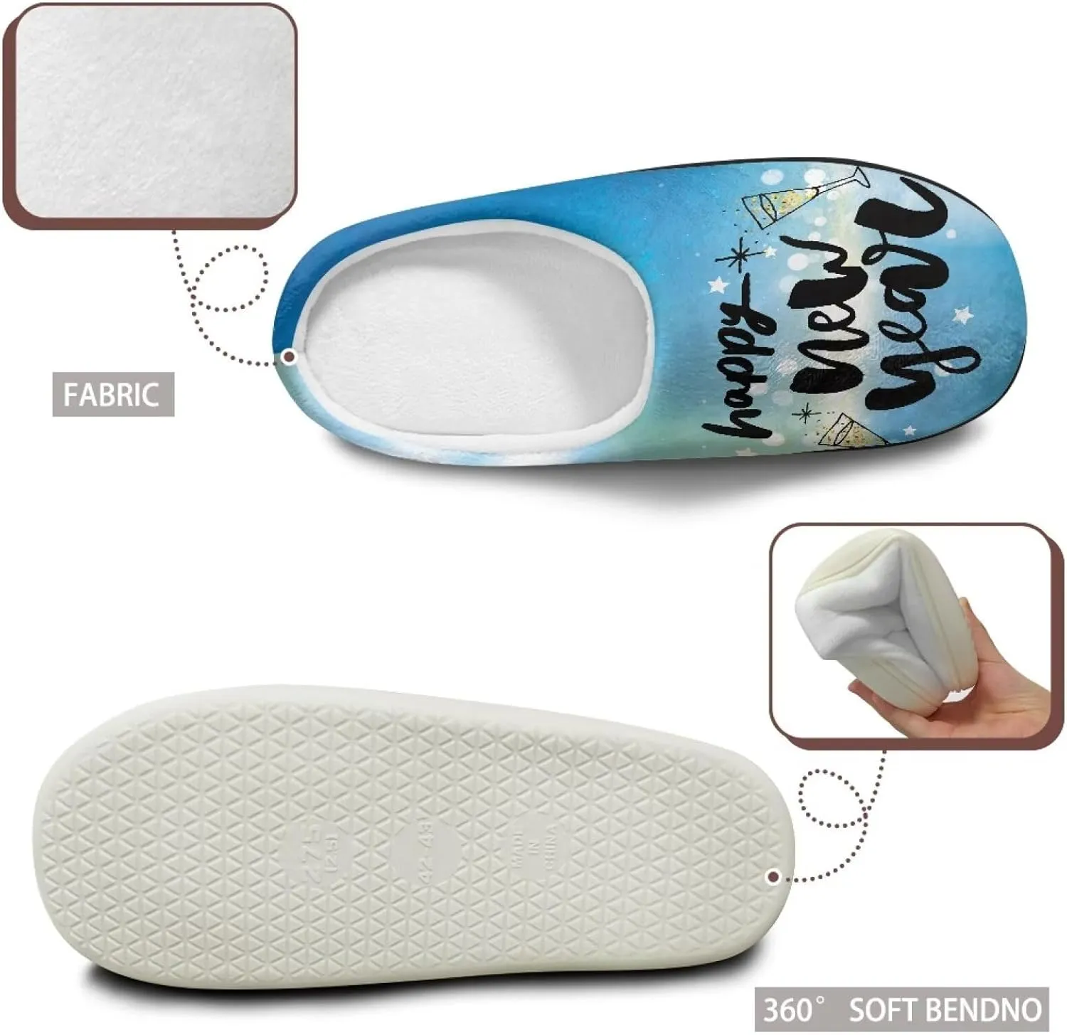 Women's Cotton Slipper Warm Cozy Fuzzy Furry Winter Slipper Non-Slip Plush House Slipper for Women US 3-13