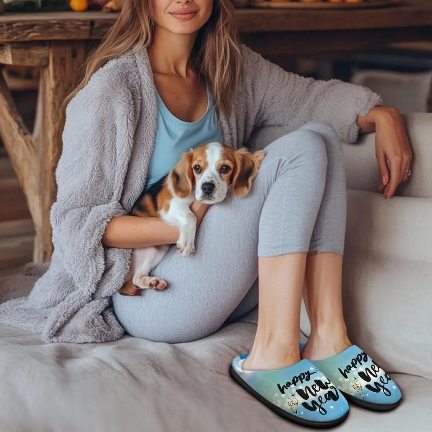 Women's Cotton Slipper Warm Cozy Fuzzy Furry Winter Slipper Non-Slip Plush House Slipper for Women US 3-13