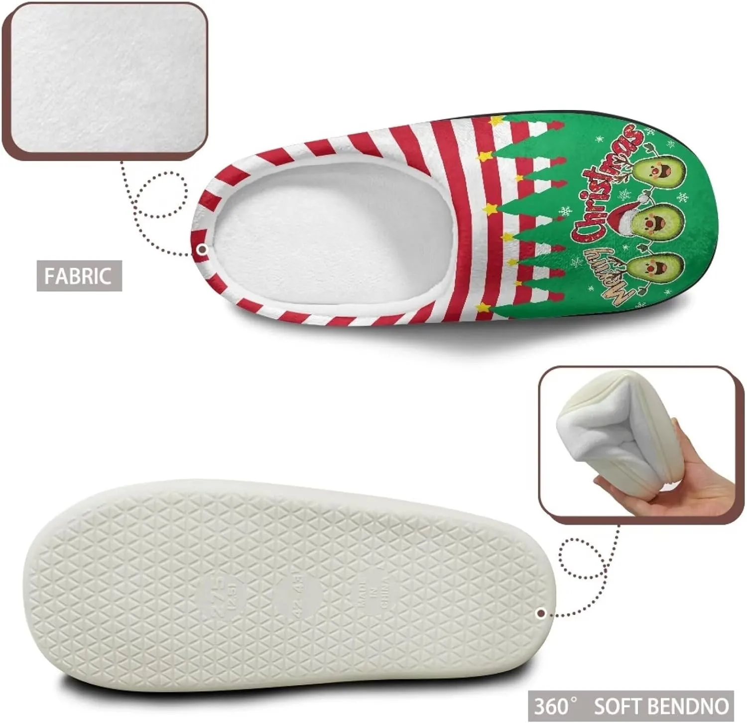 Women's Cotton Slipper Winter Warm Cozy Furry Fuzzy Home Slipper Non-Slip Outdoor Bedroom Slipper for Girls US 3-13