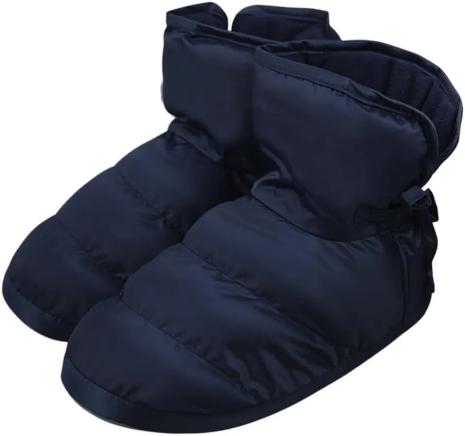 Womens Down Warm House Slippers Mens Waterproof Fuzzy Fur Lined Bedroom Slippers Non-slip Bootie Home Shoes Ankle Snow Boots