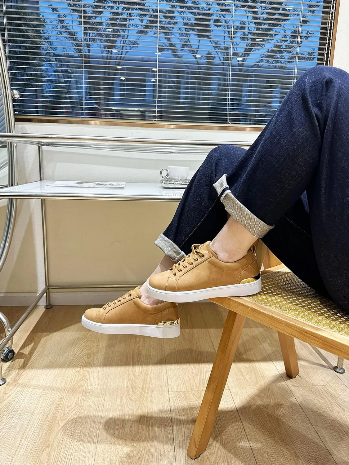 Women's Fashion Bling Deco Party Lightweight Vegan Leather Sneaker