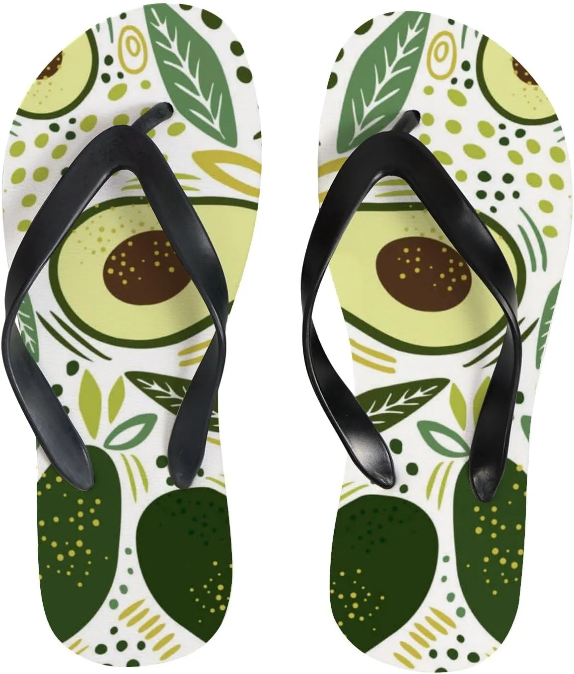 Womens Flip Flops for Summer Beach - Fresh Green Avocado Casual Slide Flat Sandals Thong Slippers