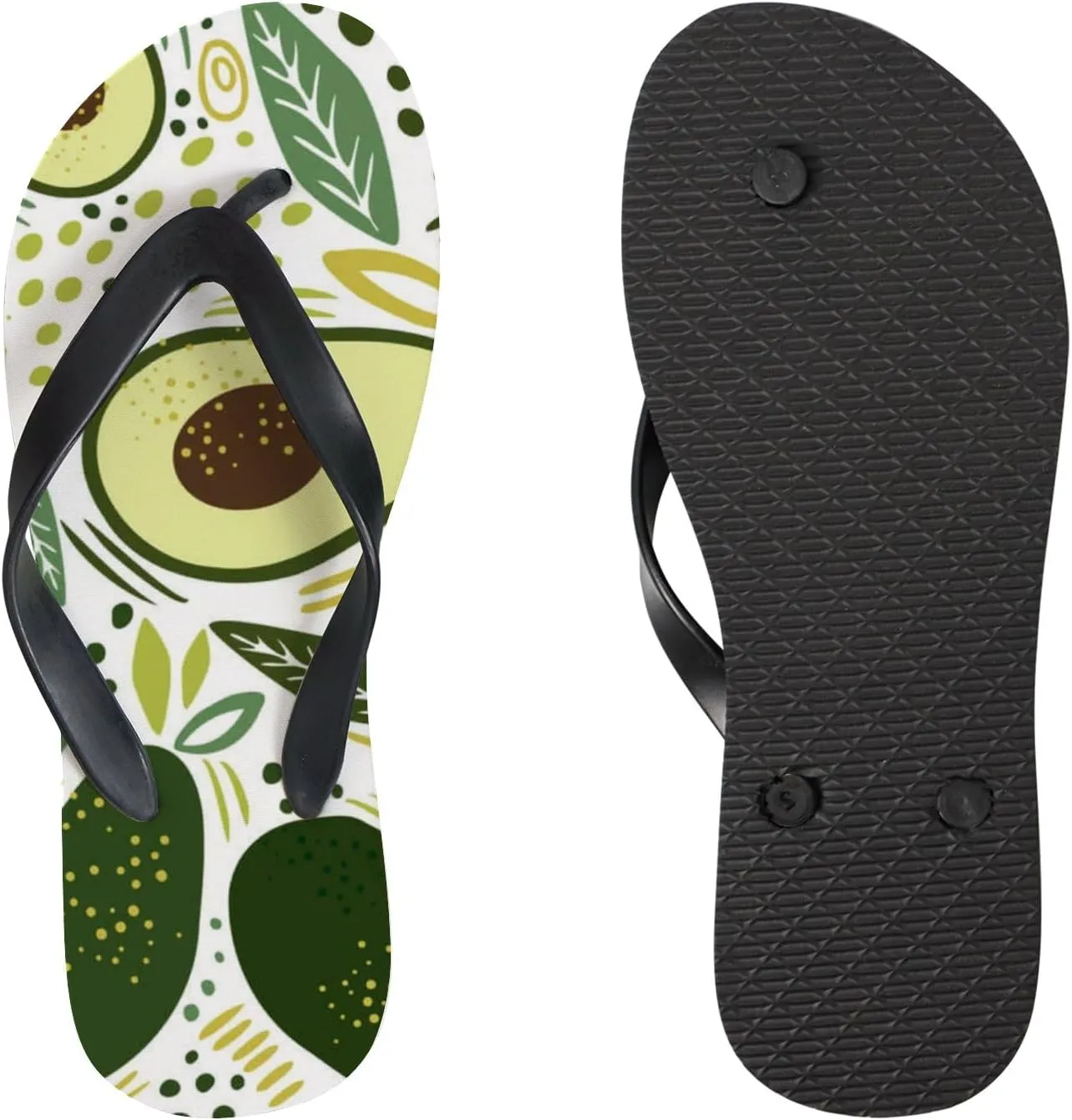 Womens Flip Flops for Summer Beach - Fresh Green Avocado Casual Slide Flat Sandals Thong Slippers