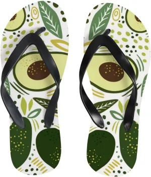 Womens Flip Flops for Summer Beach - Fresh Green Avocado Casual Slide Flat Sandals Thong Slippers