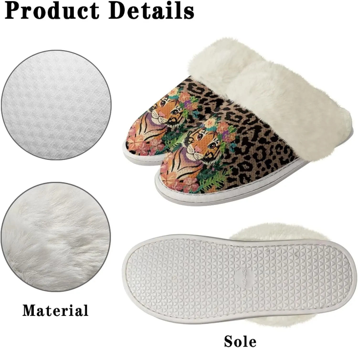 Women's Fuzzy Slipper Home Slippers Fluffy Winter House Shoes Soft Sole Slippers for Indoor