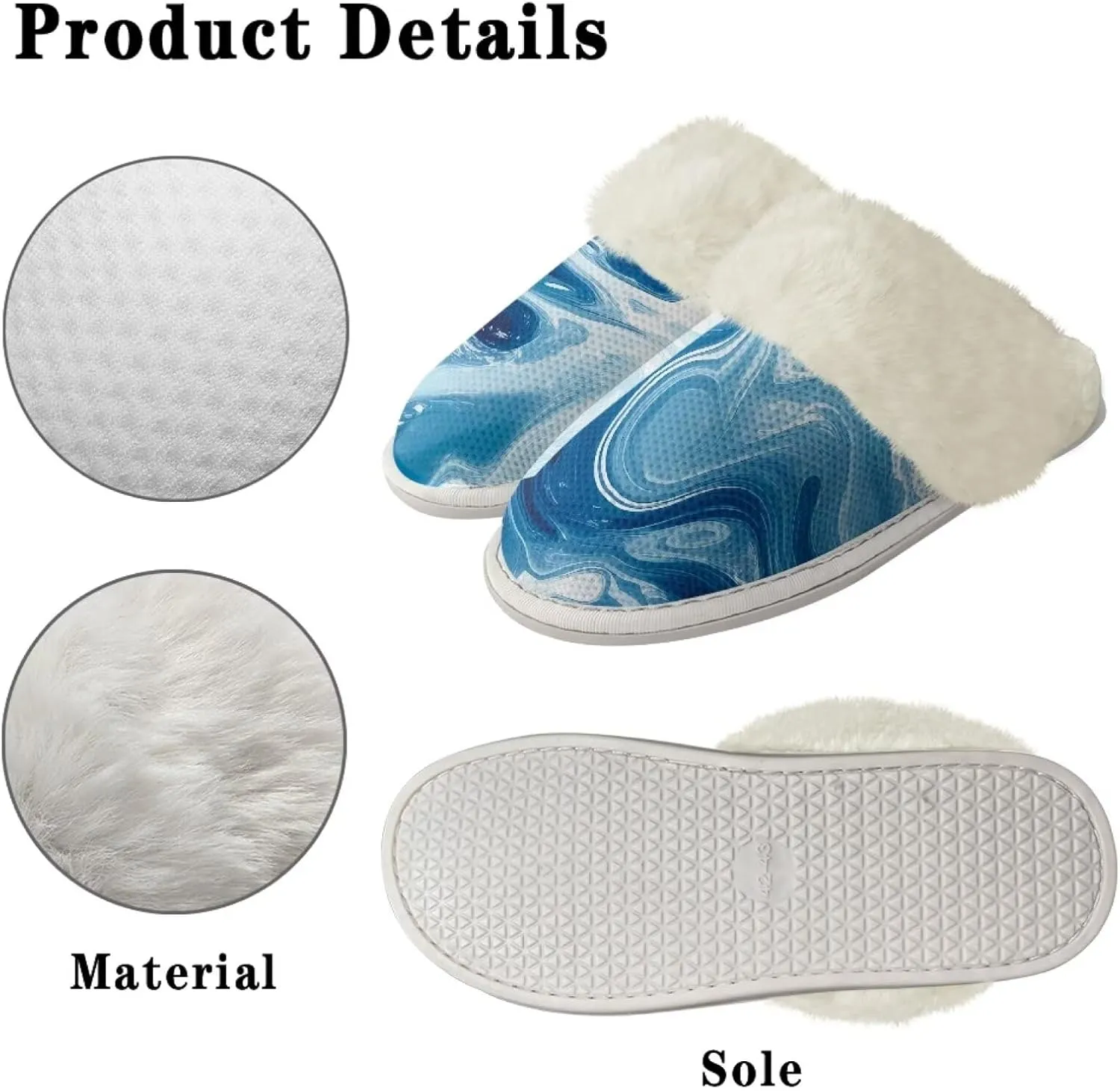 Women's Fuzzy Slipper Home Slippers Fluffy Winter House Shoes Soft Sole Slippers for Indoor