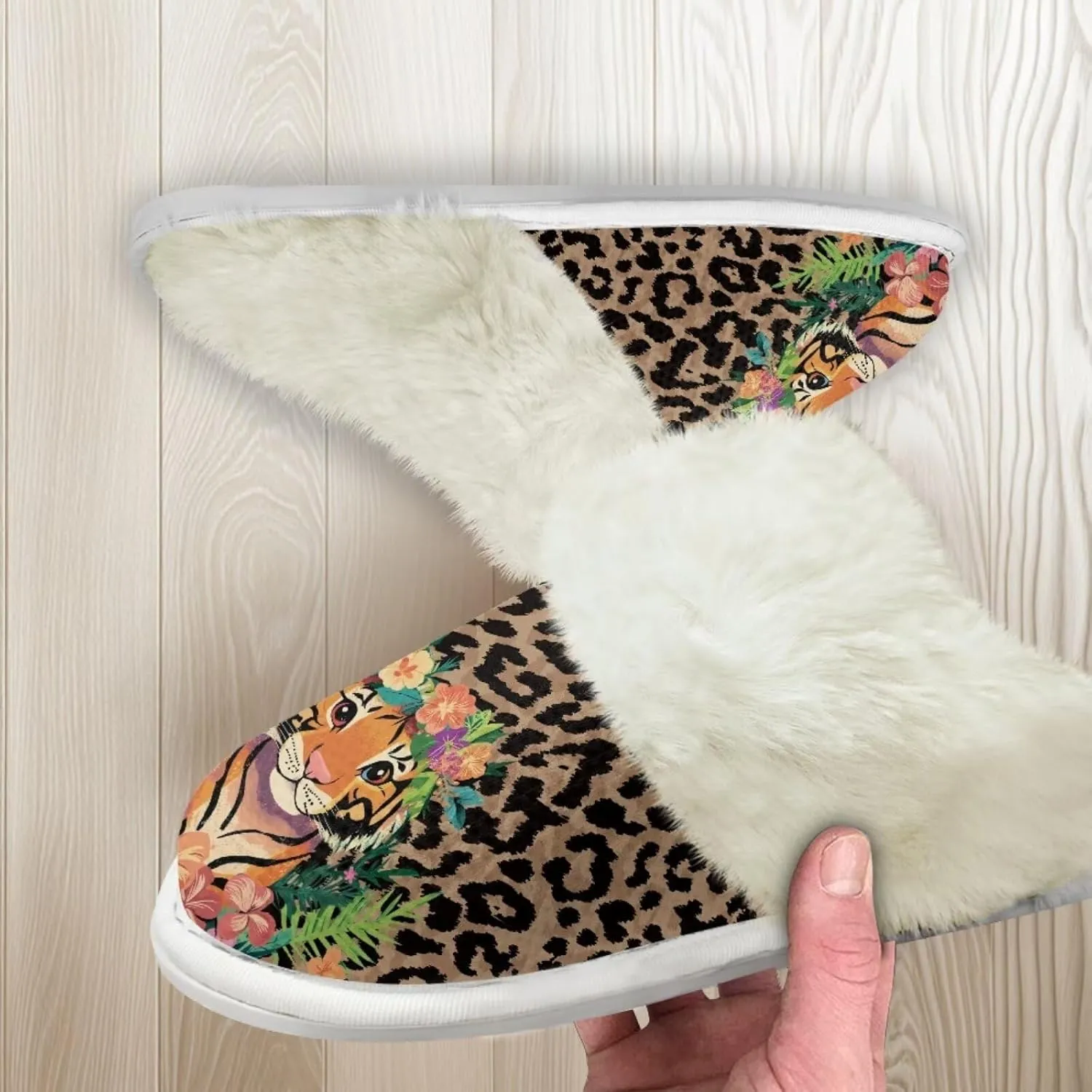 Women's Fuzzy Slipper Home Slippers Fluffy Winter House Shoes Soft Sole Slippers for Indoor