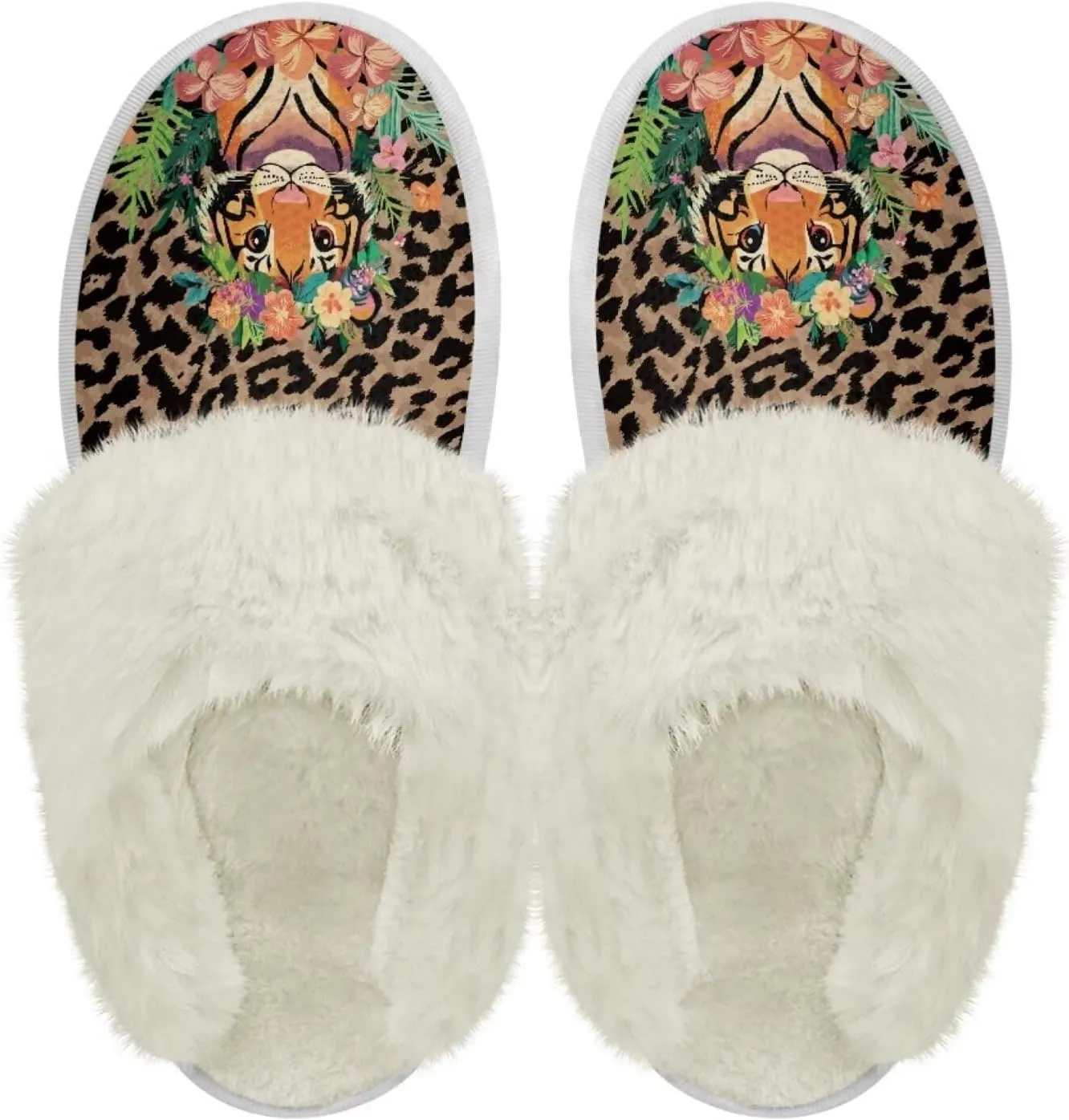Women's Fuzzy Slipper Home Slippers Fluffy Winter House Shoes Soft Sole Slippers for Indoor