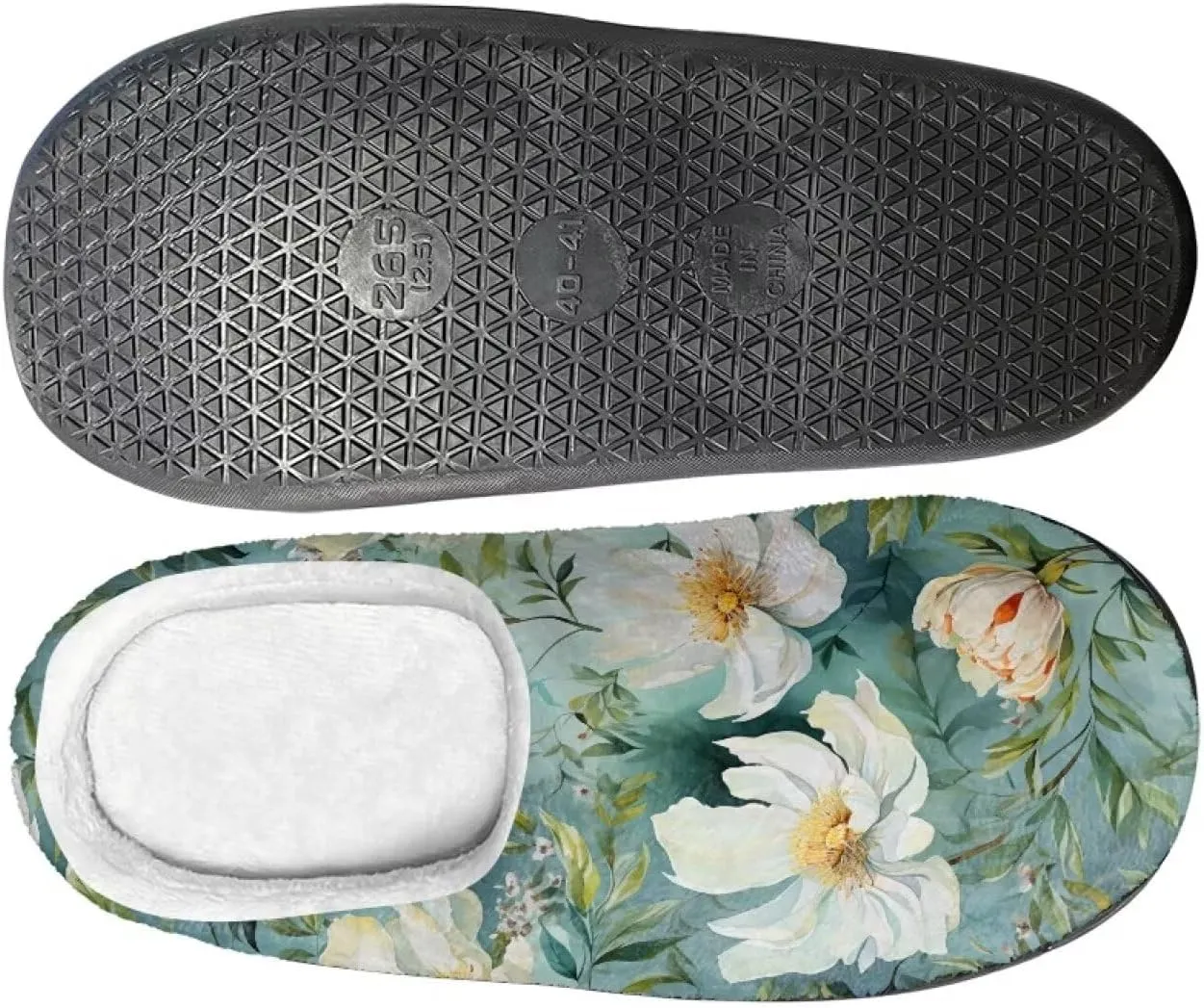 Womens Ladybug Cozy&Warm Printed Slipper with Dog Geometry Grippers Cozy and Fun House Slippers for Women