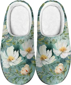 Womens Ladybug Cozy&Warm Printed Slipper with Dog Geometry Grippers Cozy and Fun House Slippers for Women