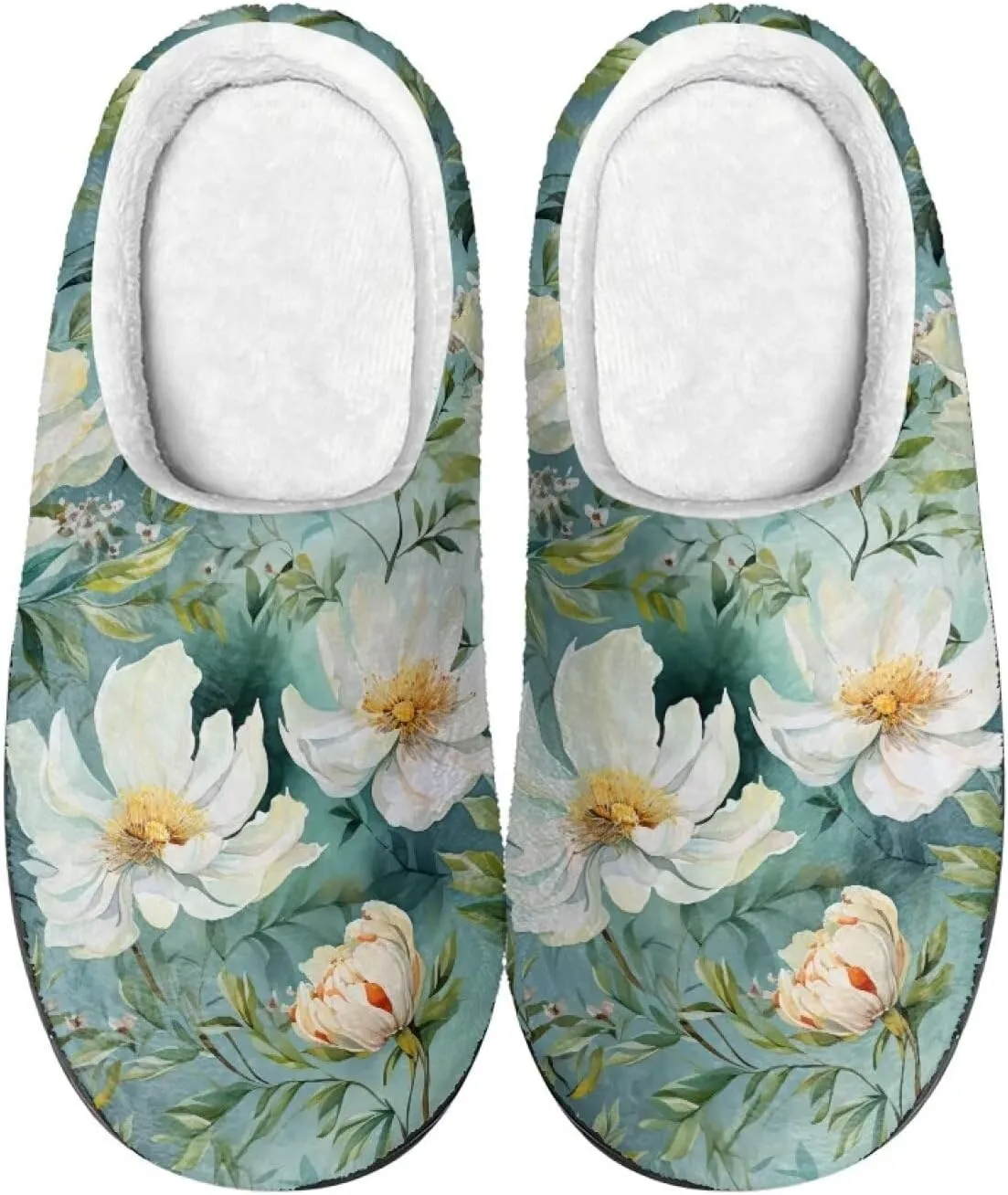 Womens Ladybug Cozy&Warm Printed Slipper with Dog Geometry Grippers Cozy and Fun House Slippers for Women