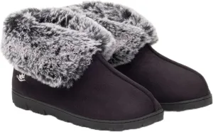 Women's Luxury Micro Suede Faux Fur Fleece Lining Slippers Bootie with Cozy High Density 80-D Memory Foam, Winter Warm Breathable Boot Slipper with Anti-Slip Indoor Outdoor Rubber Sole