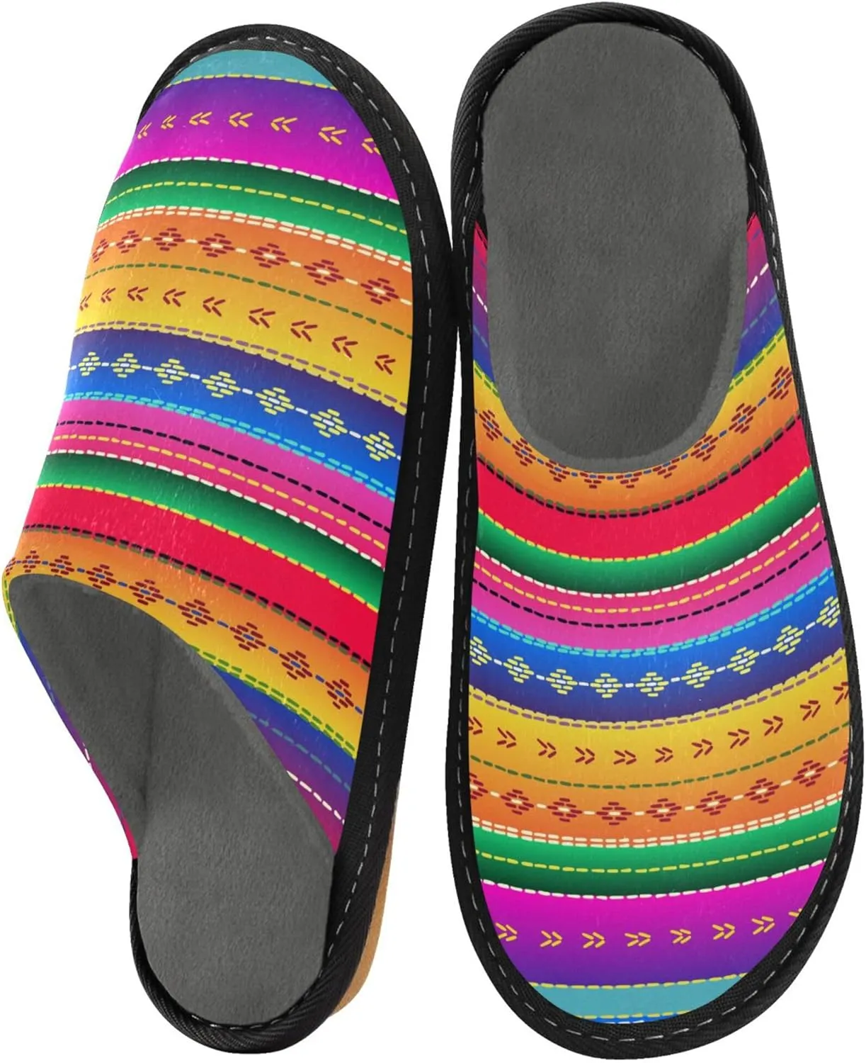 Womens Mens Fuzzy House Slippers Soft Warm Winter Shoes Anti-slip Memory Foam Indoor Outdoor Slippers