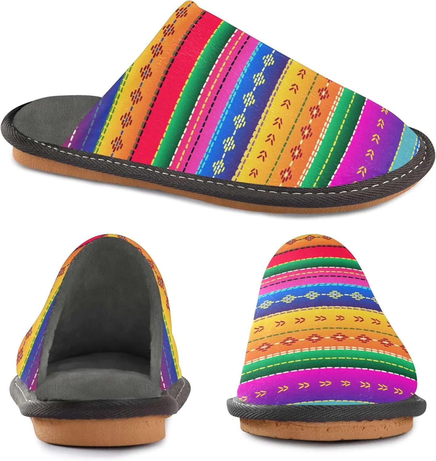Womens Mens Fuzzy House Slippers Soft Warm Winter Shoes Anti-slip Memory Foam Indoor Outdoor Slippers
