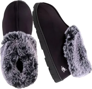 Women's Micro Suede Faux Fur Fleece Lined Cozy 80-D High-Density Memory Foam Winter Slipper Bootie Breathable House Shoes Non Skid Indoor Outdoor Sole