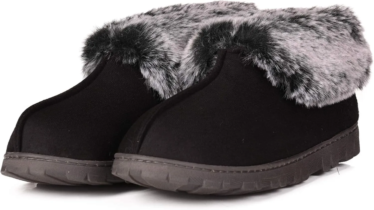 Women's Micro Suede Faux Fur Fleece Lined Cozy 80-D High-Density Memory Foam Winter Slipper Bootie Breathable House Shoes Non Skid Indoor Outdoor Sole