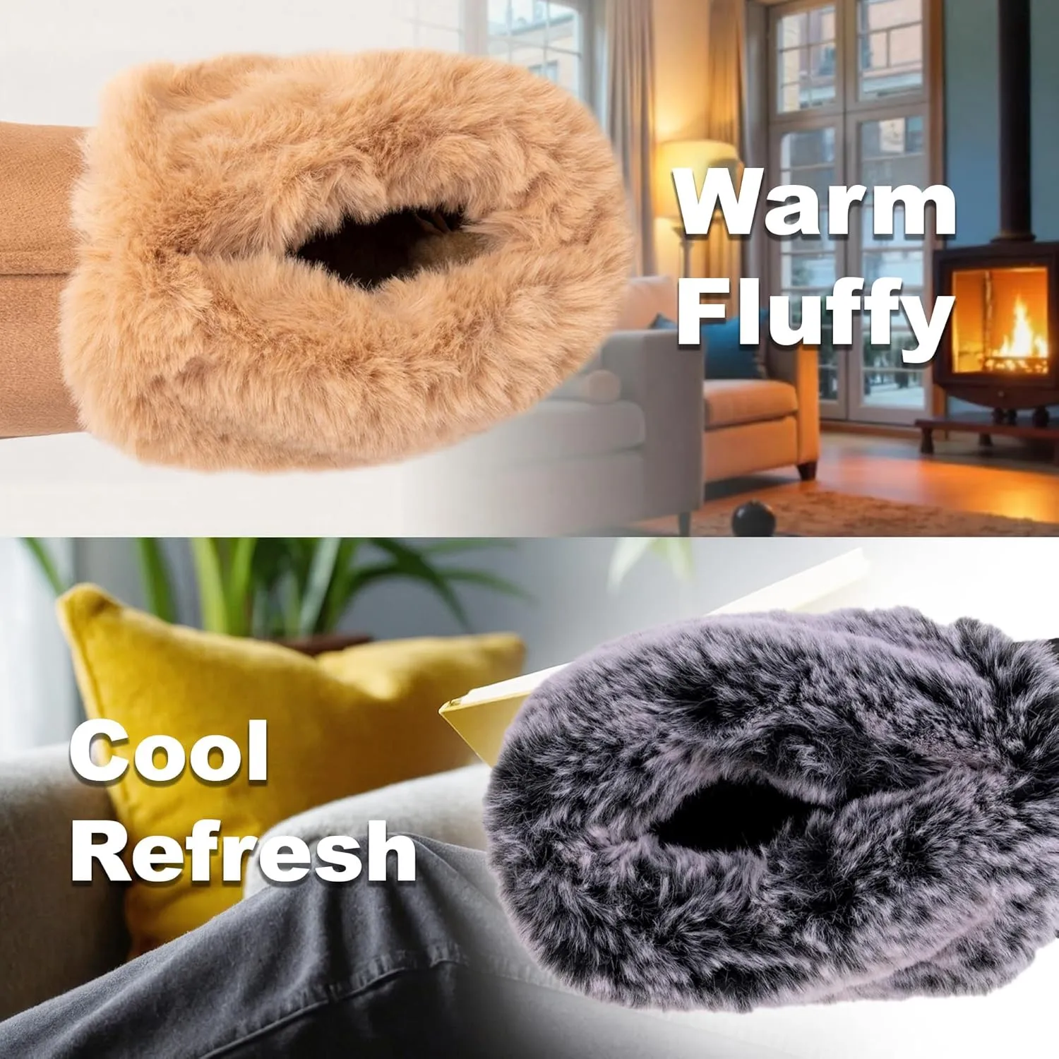 Women's Micro Suede Faux Fur Fleece Lined Cozy 80-D High-Density Memory Foam Winter Slipper Bootie Breathable House Shoes Non Skid Indoor Outdoor Sole