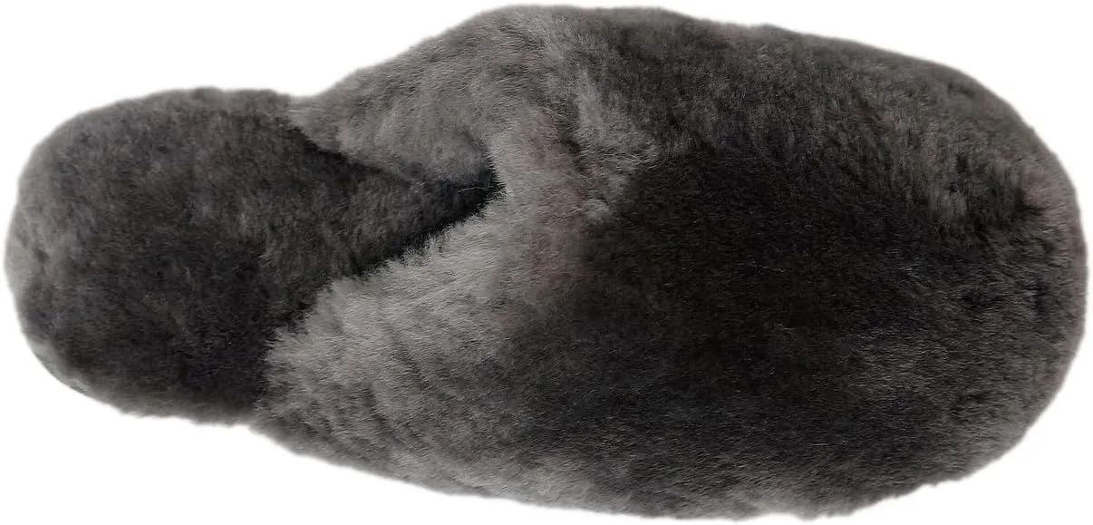 Womens Natural Sheepskin Fur Warm Slipper Comfy Slip on House Slippers Indoor Outdoor Scuff Slipper