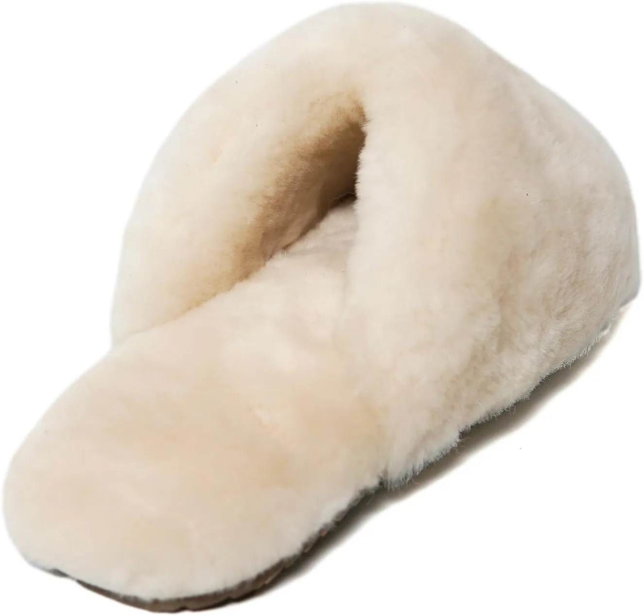 Womens Natural Sheepskin Fur Warm Slipper Comfy Slip on House Slippers Indoor Outdoor Scuff Slipper