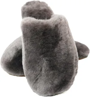 Womens Natural Sheepskin Fur Warm Slipper Comfy Slip on House Slippers Indoor Outdoor Scuff Slipper