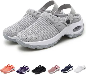 Women's Orthopedic Clogs with Air Cushion Support to Reduce Back and Knee Pressure,Mesh Shoes Slip-On Slippers